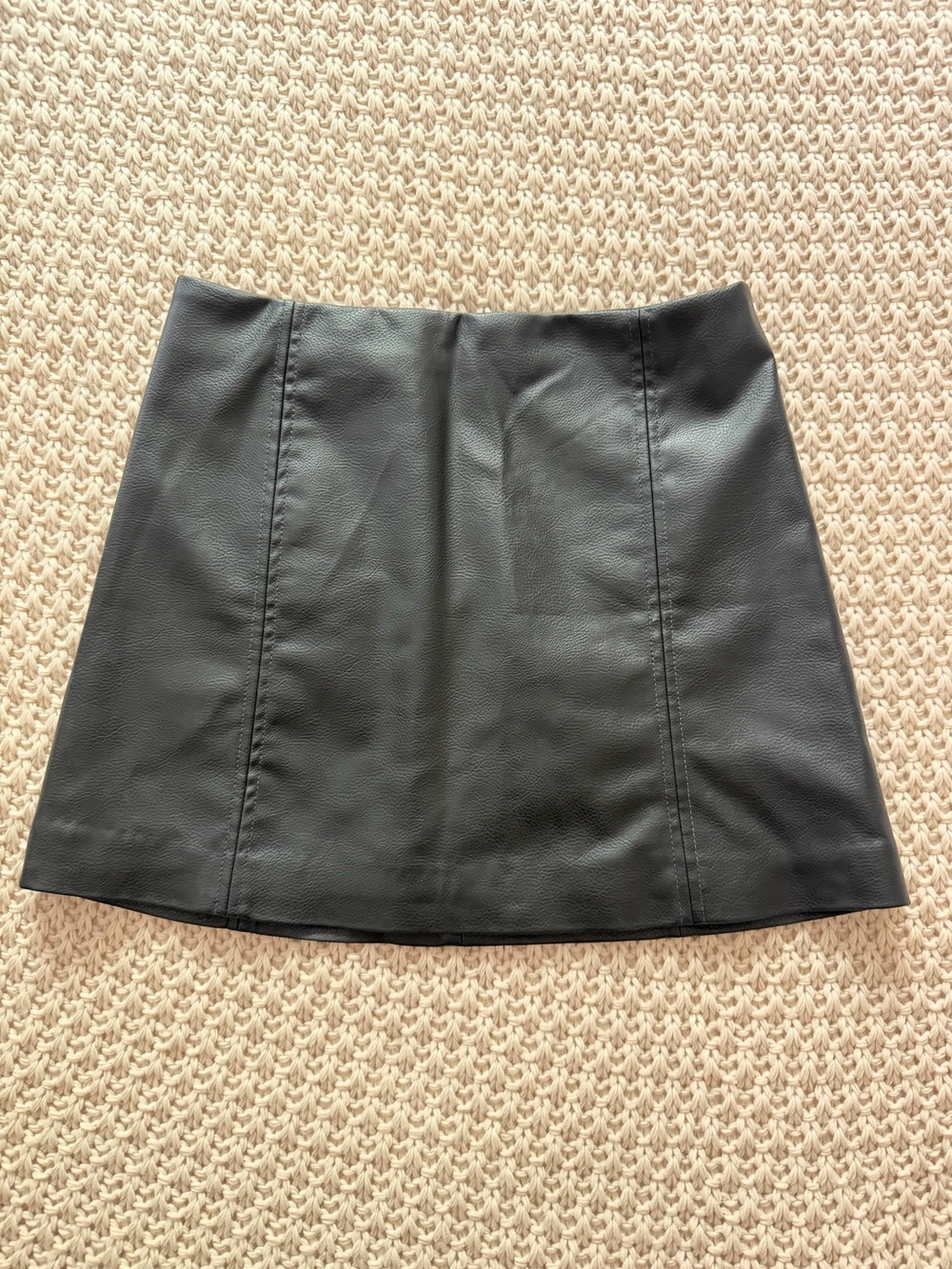 H&M Black Faux Leather Mini Skirt